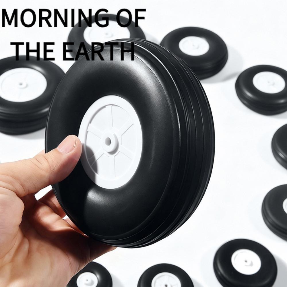 MORNING OF THE Kids Plane Toy Parts, Cao Su Đuôi Đen Fxed Wing Máy Bay Bánh Xe Hub, 0.75 "- 5" Inch 