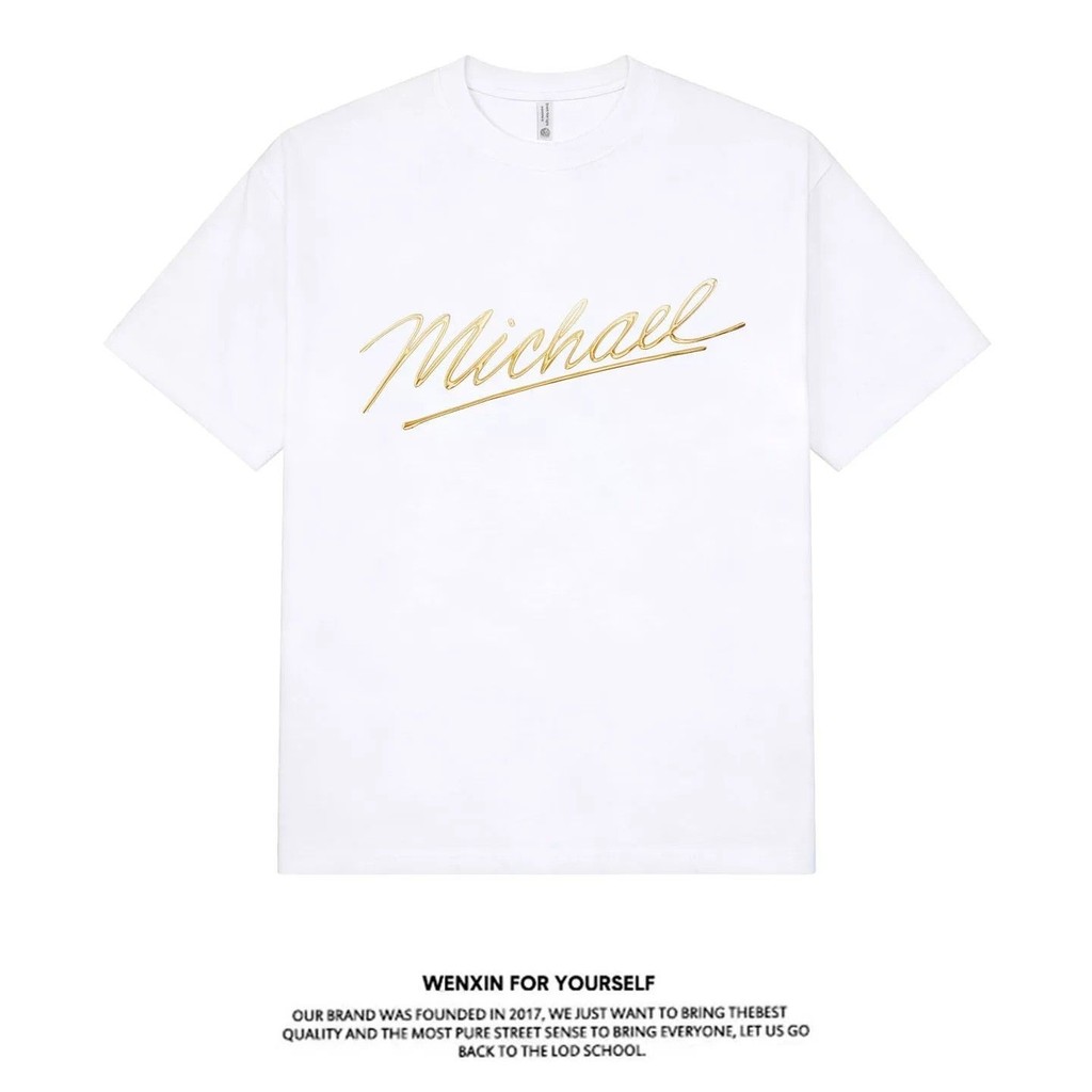 Michael Jackson Michael Jackson Hàng Hóa Áo Thun Tay Ngắn 230g Cotton Nguyên Chất Hỗ Trợ Hàng Đầu Qu