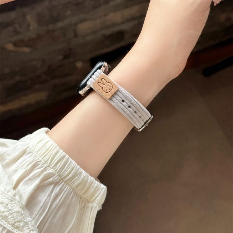 Thích hợp cho vòng tay Huawei 10 / 9 / 6 / 76 Thu Đông Thời trang sáng tạo Miffy Rabbit Corduroy Dây