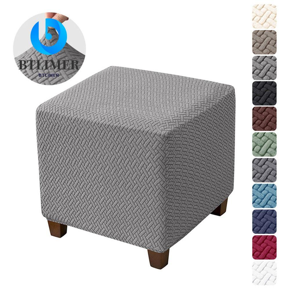 BTLIMER Vuông Phân Cover, Hình Chữ T Màu Trơn Jacquard Ottoman Cover, Nhung Mềm Co Giãn Chân Phòng K