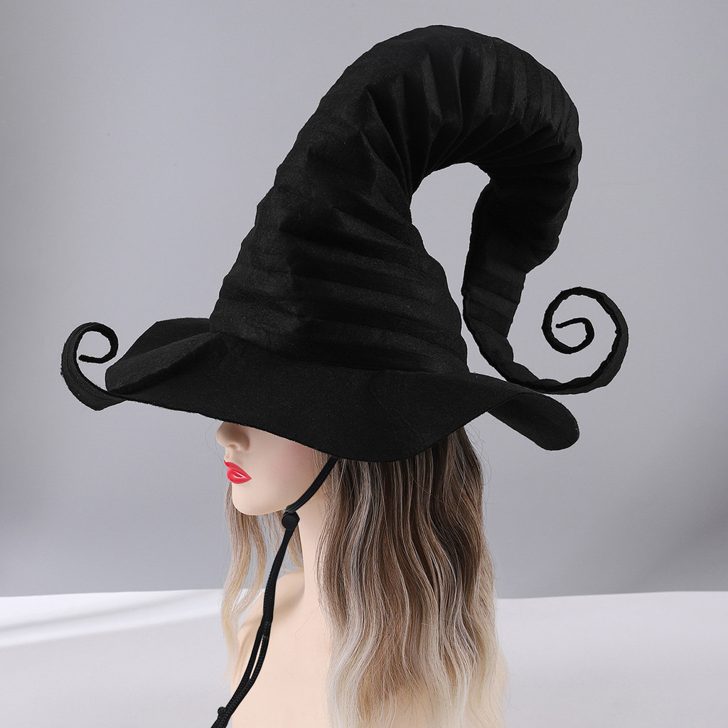 Mũ Phù Thủy Xếp Ly Nón Halloween Mũ Đội Đầu Halloween Có Dây Chống Gió Mũ Phù Thủy Xếp Ly Mũ Hallowe