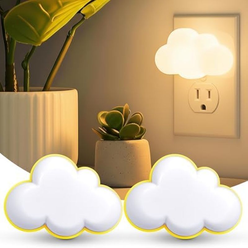 Mudder 2 Pack Night Light Plug into Wall Soft LED Night Light Cute Wall Nursery Lamp Warm Sensor Plu