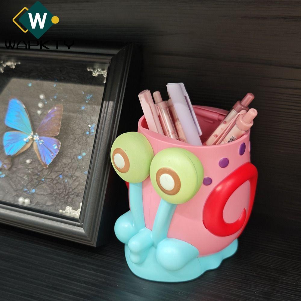 Hộp đựng bút WAPKTY, Hộp đựng cọ trang điểm dung tích lớn di động, Hộp đựng bút ốc Kawaii Học sinh