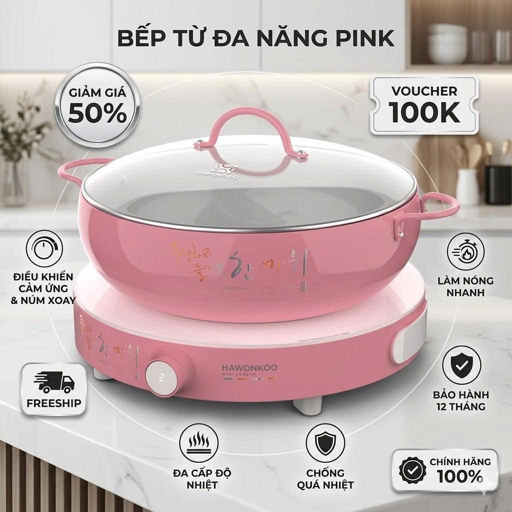 Bếp từ đơn Hawonkoo CEH-101-I-PK Hàn Quốc + Nồi Lẩu
