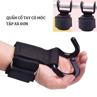 ( Hàng loại 1 )Móc Nâng Tạ Quấn Cổ Tay ( 2 chiếc )  Hỗ Trợ Tập Xà Đơn, Tập Tạ Có Móc Thép to dầy