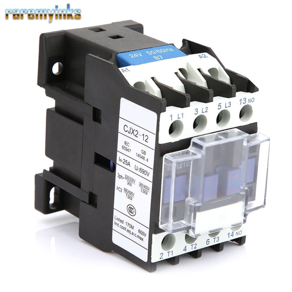 Bộ tiếp xúc AC RAREM, Bộ tiếp xúc 12A CJX2-1210, Giá đỡ đường ray 24V / 36V / 48V / 110V / 220V / 38