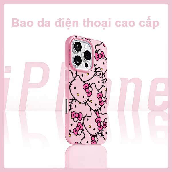 Ốp Lưng iPhone Nơ Hồng Đen Đáng Yêu  iP 11/12/13/14/15/16/17/Plus/Pro/Max
