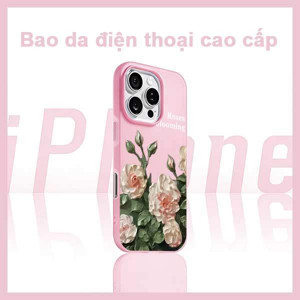 Ốp Lưng iPhone Hoa Hồng Dầu Thanh Nhã  iP 11/12/13/14/15/16/17/Plus/Pro/Max