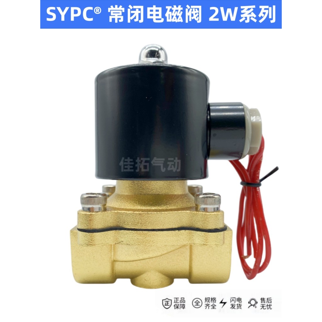 Van điện từ SYPC Van nước mạ đồng 2W-025-08 2W-160-15 2 điểm 4 / 6 điểm / 3cm 7cm Senya