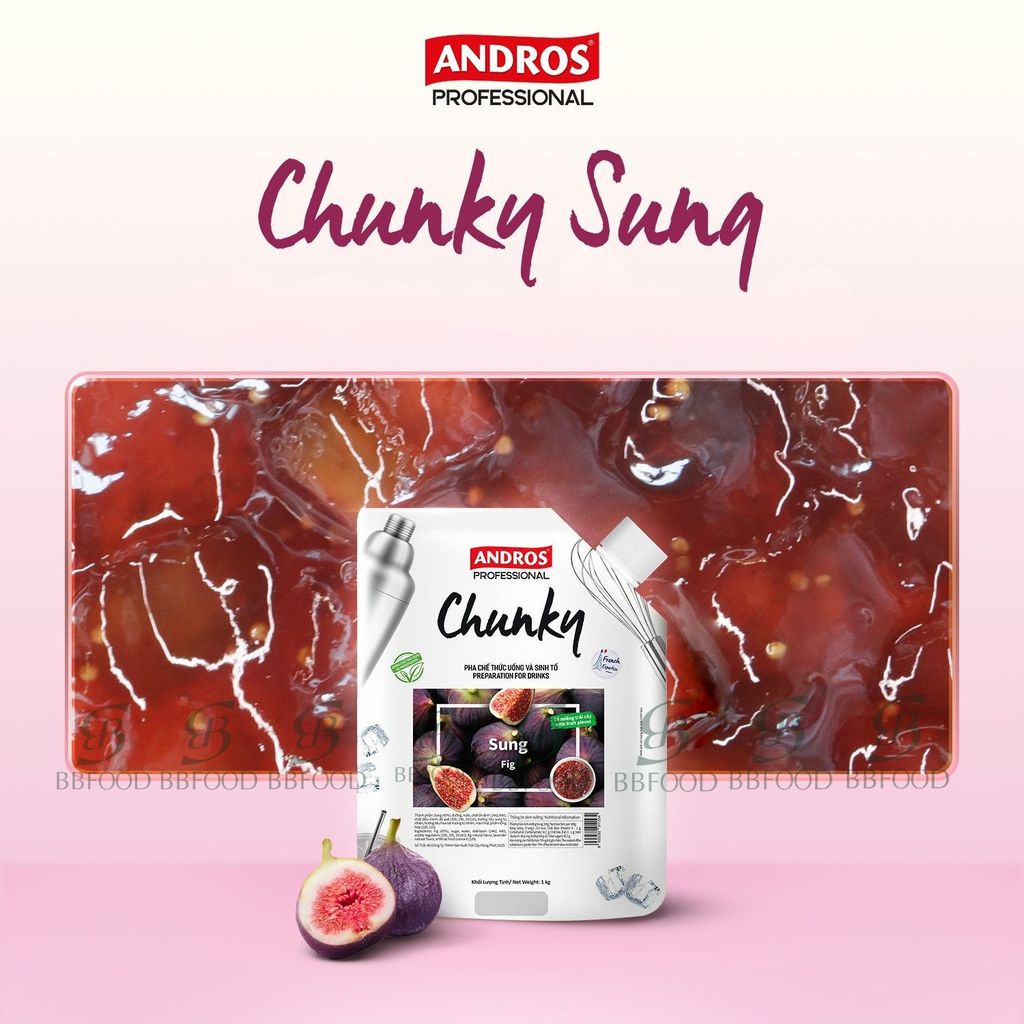 [Chính hãng] MỨT SUNG CHUNKY ANDROS PRO TÚI 1KG {BBFOOD}