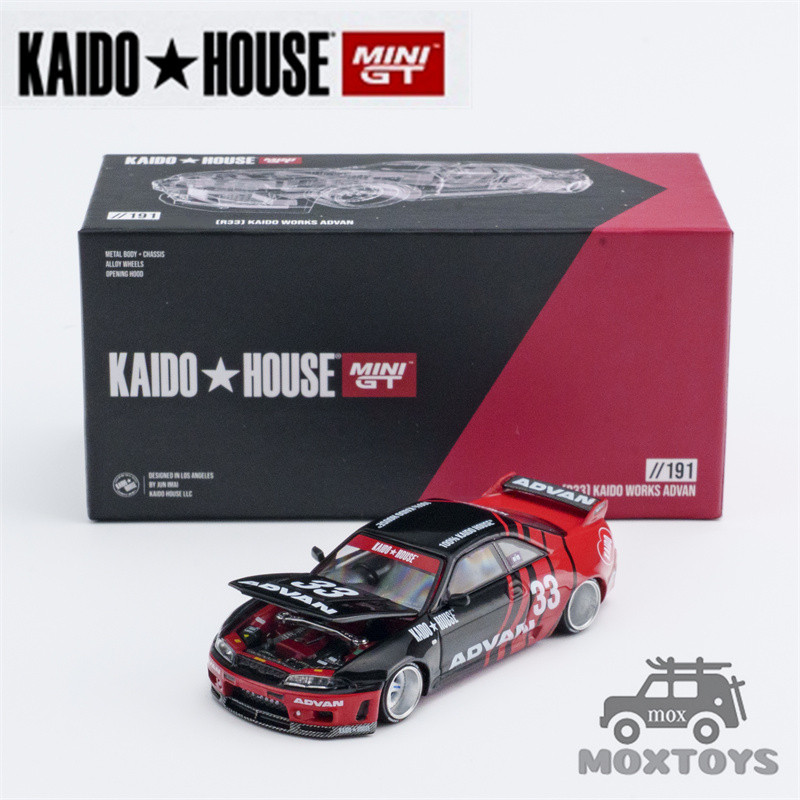 Kaido House x MINIGT 1: 64 Skyline (R33) Xe mô hình đúc Kaido Works ADVAN