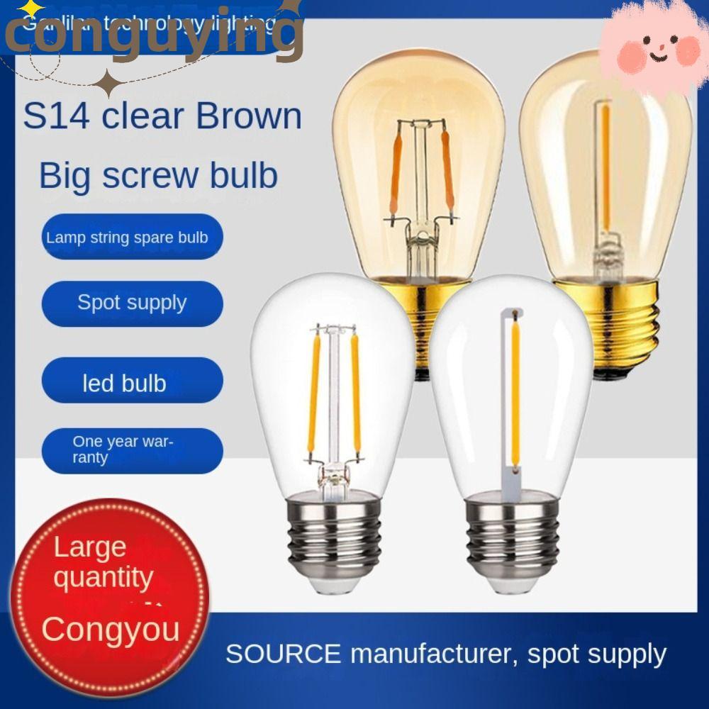 Bóng đèn pha lê CONGUYING, Bóng đèn LED 1W 2W ST45 màu trắng ấm, 27 bóng đèn nến sợi đốt nóng Đèn tr