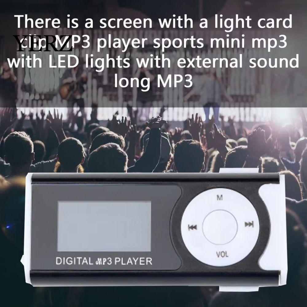 Máy nghe nhạc MP3 Mini cầm tay YRZ, Máy nghe nhạc MP3 kẹp kim loại, dễ thương với màn hình LCD Phím 