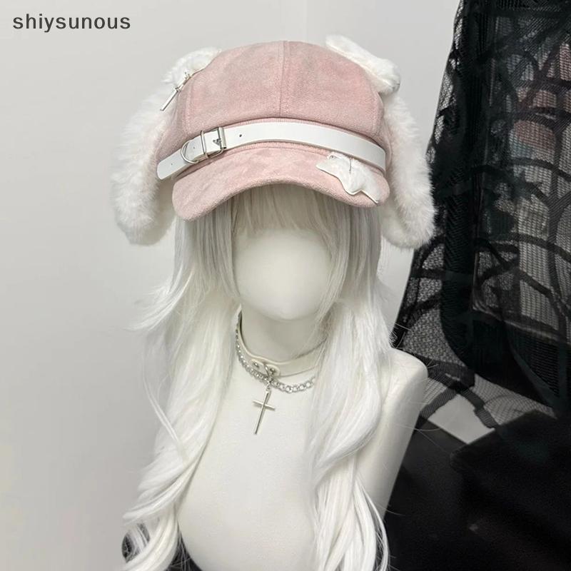 [shiysunous] Gothic Gothic Gothic Gothic Gothic Gothic Beret Kawaii Punk Xương Dài Tai Chó Con Mũ Dà