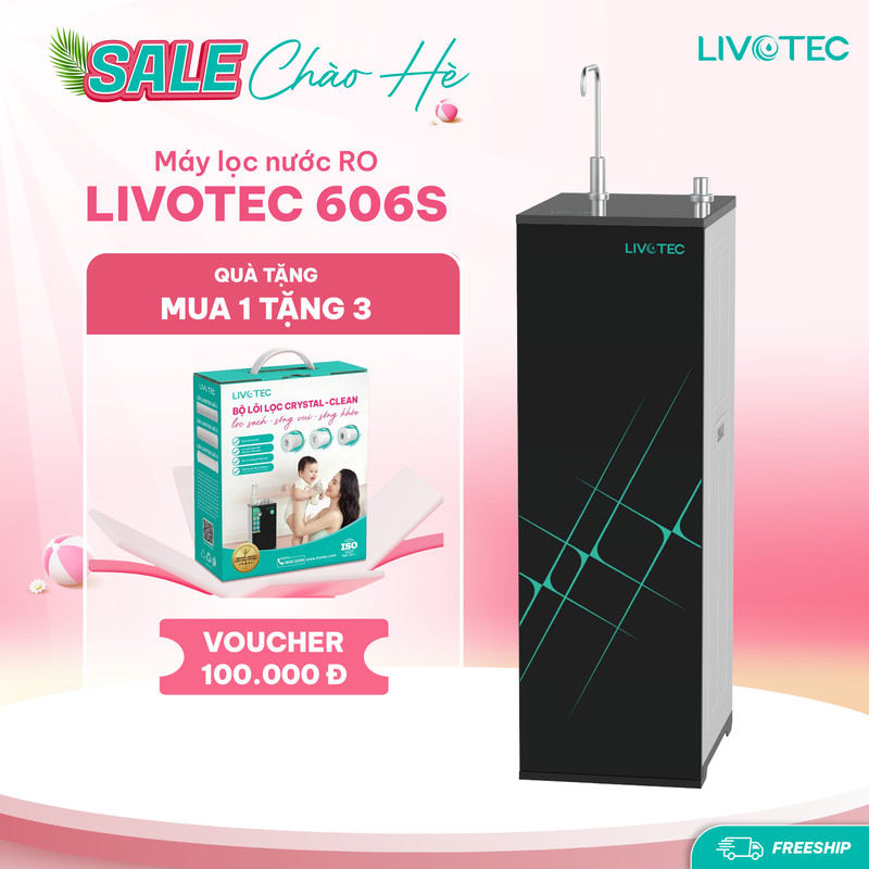 [Tặng Bộ 3 Lõi lọc thô Livotec 1, 2, 3] Máy lọc nước RO 10 lõi KAROFI Livotec 606S RO Hàn 100GPD Gia