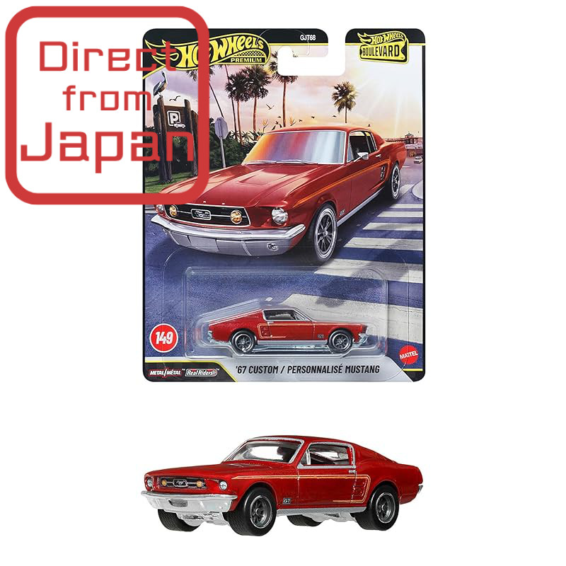 Hot Wheels Boulevard '67 Custom Mustang Toy Vehicle Miniature Car for Ages 3 and Up Red JHW40