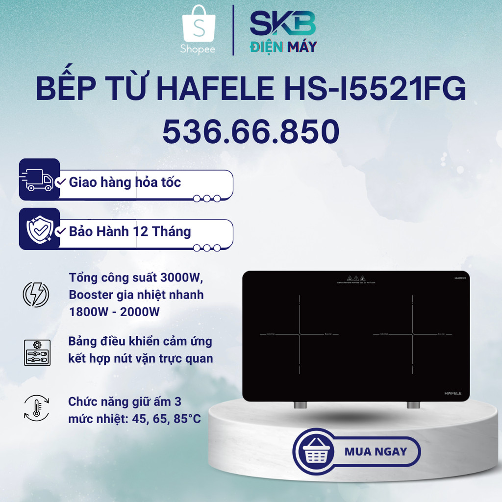 Bếp từ đôi Hafele HS-I5521FG 536.66.850 - Bảo Hành 12 Tháng