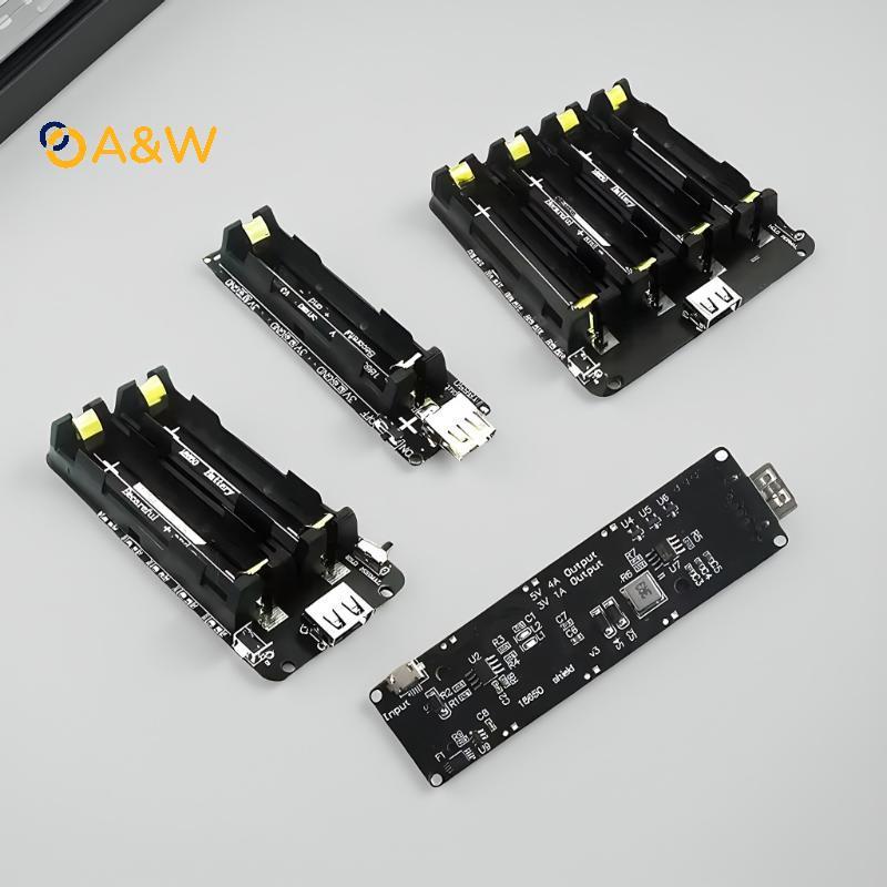 Giá đỡ pin A & W 18650 có hỗ trợ một ngăn USB 5V / 2A 3V / 1A V3 Mô-đun sạc pin lá chắn pin cho Rasp