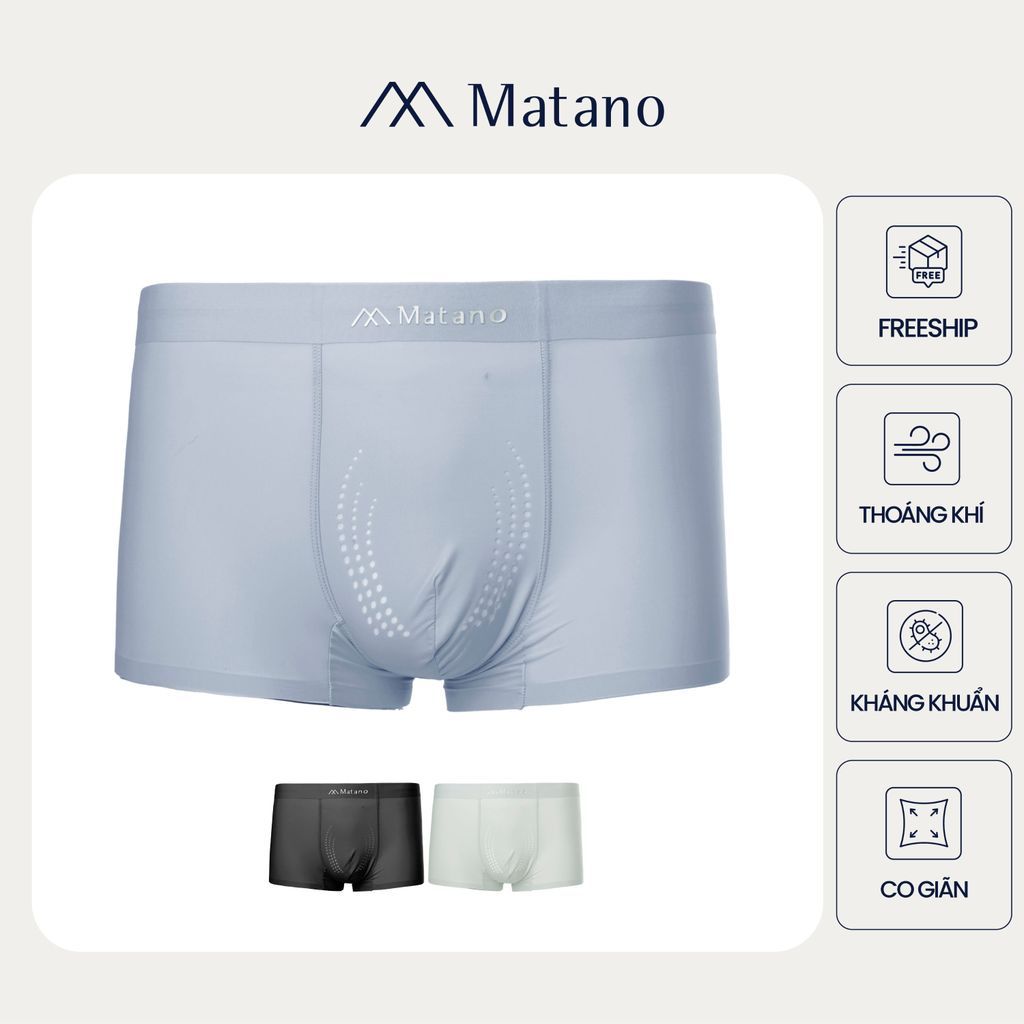 Quần Lót Boxer Nam Lụa Băng Đục Lỗ Thoáng Khí MATANO QL067 chất liệu cao cấp, mềm mịn, nhẹ, co giãn 