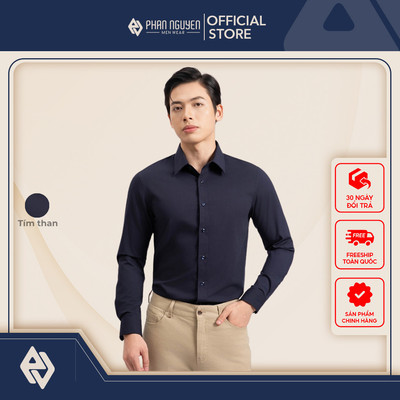 Áo sơ mi nam dài tay Phan Nguyễn, chất liệu bamboo cao cấp, mềm mát, thấm hút form slim fit SMD.1487