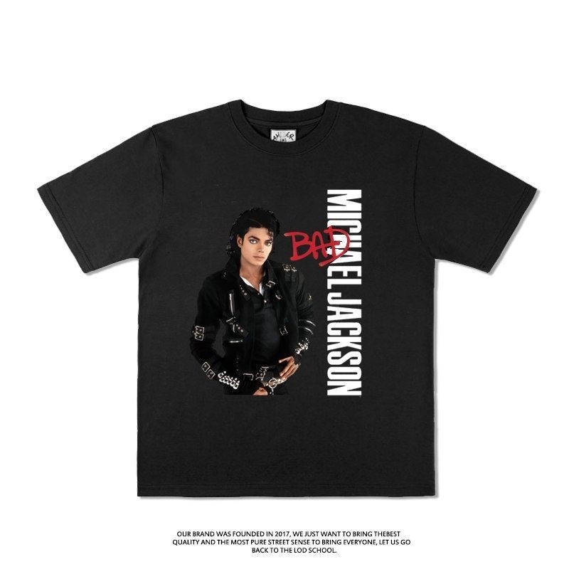 Michael Jackson Michael Jackson Phim Hàng Hóa Mỹ Retro Áo Thun Tay Ngắn Retro Retro