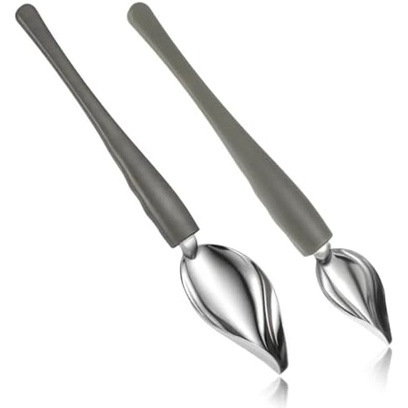 2 PCS Stainless Steel Drizzle Spoon, 2 Size Chocolate Drizzle Tool Plating Spoons, Culinary Drawing 