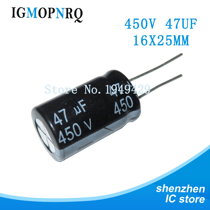 5 chiếc 450V47UF 16 * 25MM 47UF 450V 16 * 25 tụ điện điện phân nhôm mới