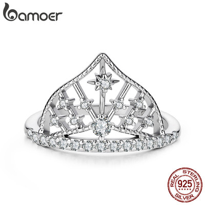 Nhẫn Bạc Bamoer 925 Thiết Kế Vương Miện Trang Sức Thời Trang Quà Tặng Cho Nữ