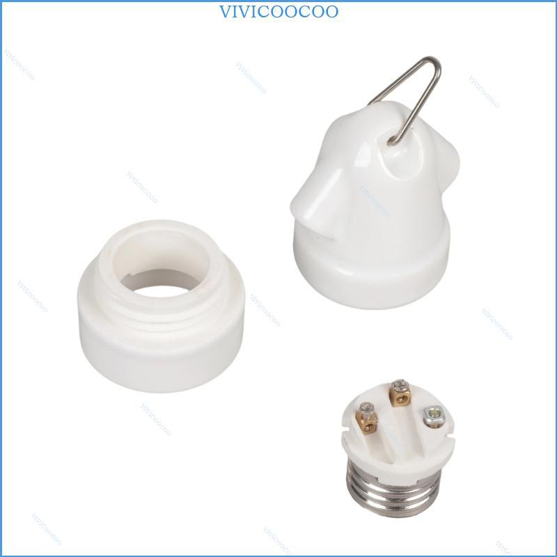 Ổ cắm đèn sứ VIVI công nghiệp E27 có móc kim loại GG50 2500W cho bóng đèn công suất