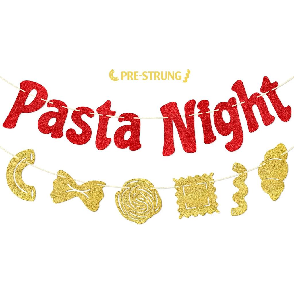 Biểu ngữ đêm Pasta - Đồ trang trí tiệc Ý - Đồ trang trí tiệc Pasta - Trang trí ngày hai ngày Ý - Lấp