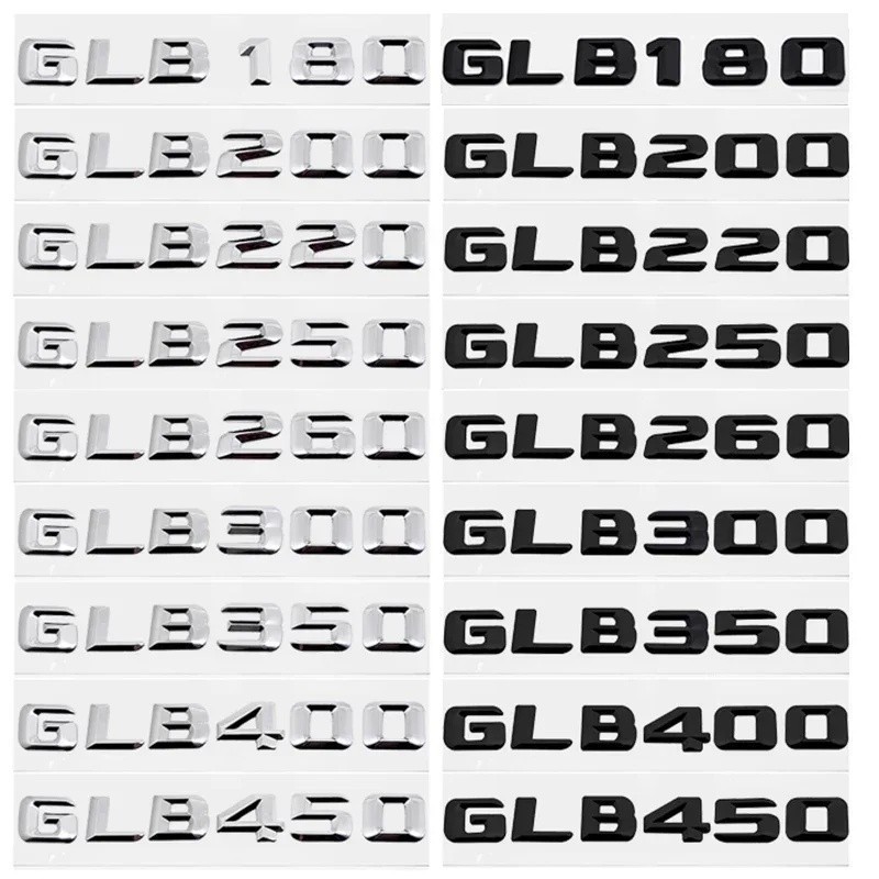 ABS Xe Đuôi Thân Cây Chữ Miếng Dán Huy Hiệu Biểu Tượng Cho Xe Mercedes Benz GLB180 GLB200 GLB220 GLB