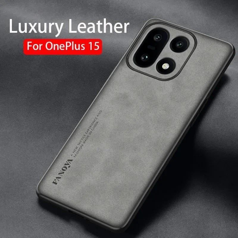 OnePlus 15 15T Sang Trọng Retro Da Cảm Giác Ốp Lưng Cho OnePlus 13 13T 12 11 Chống Sốc Mờ Silicon Mề