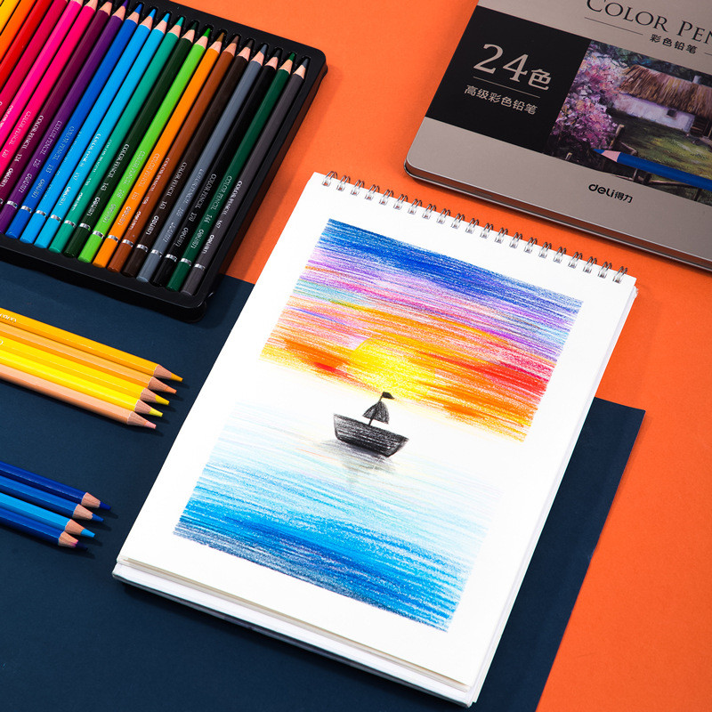 Popular~Deli colored pencils, oil-based colored pencils for students, colored pencils for hand-drawi