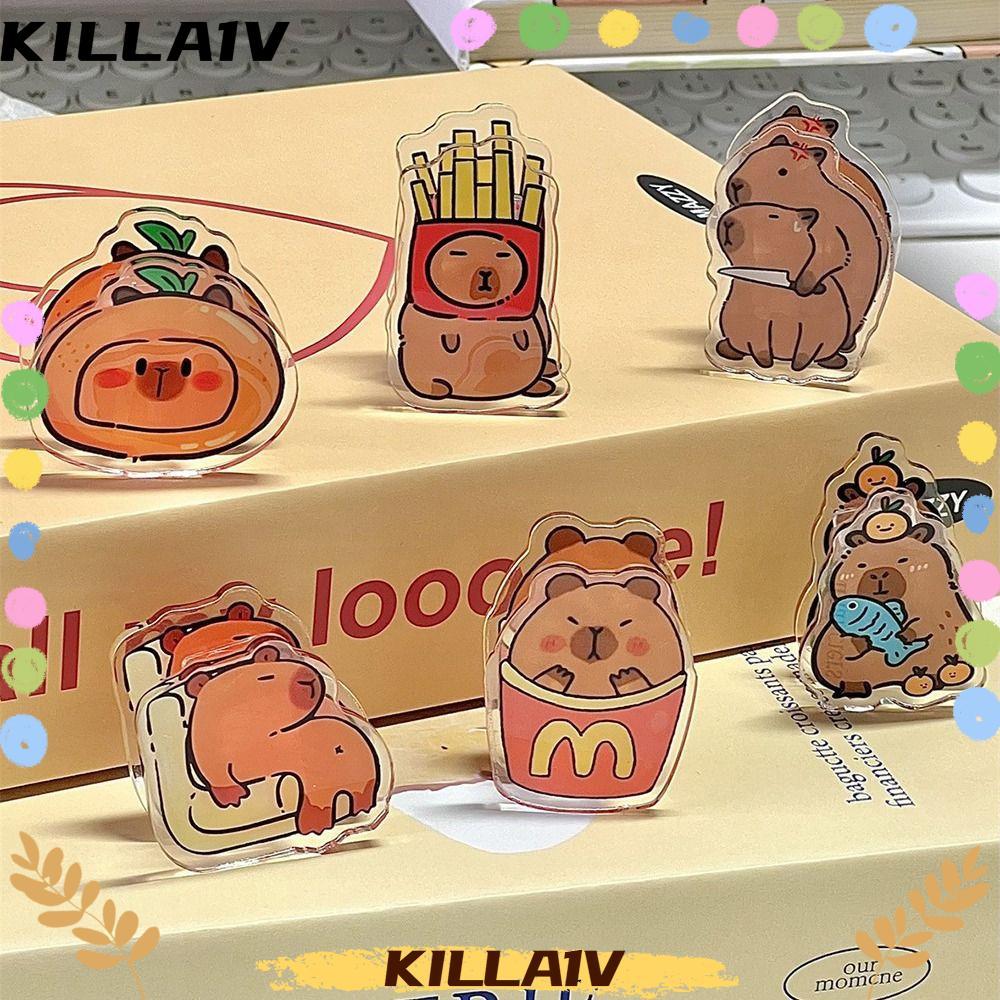 Kẹp chất kết dính ảnh KILLA1V, Kẹp acrylic Capybara hoạt hình văn phòng phẩm, Kẹp giấy kiểm tra Capy