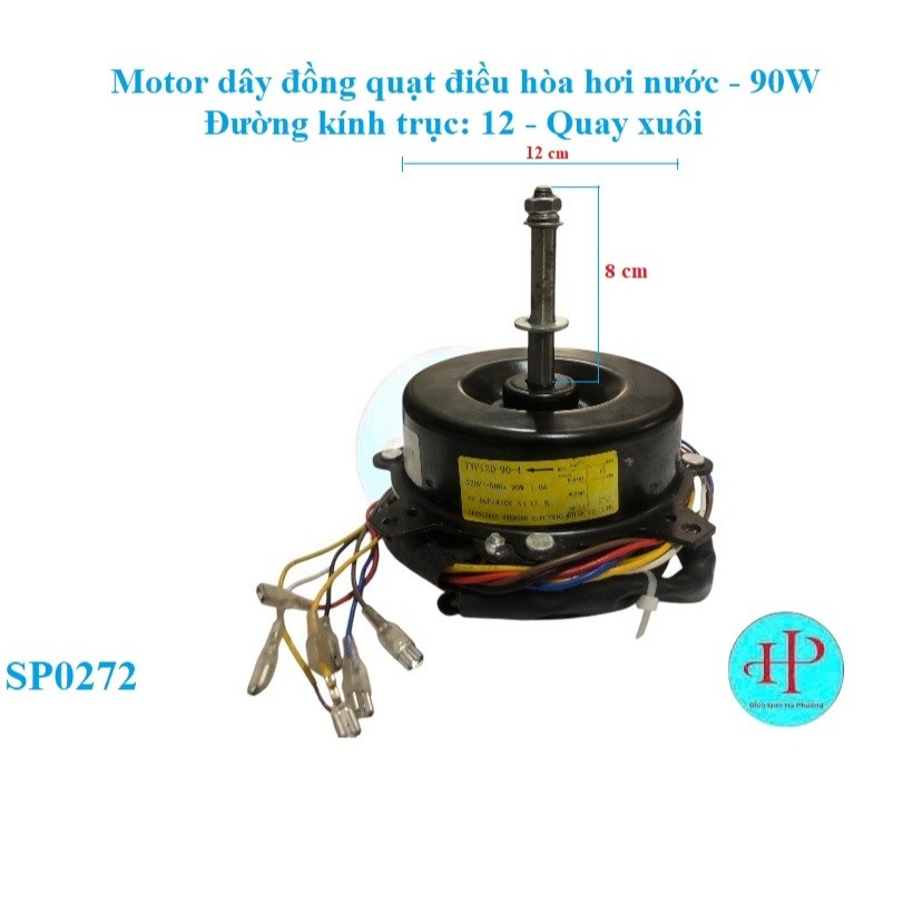 Motor dây đồng quạt điều hòa hơi nước - 90W - Trục 12 - Quay xuôi - F350
