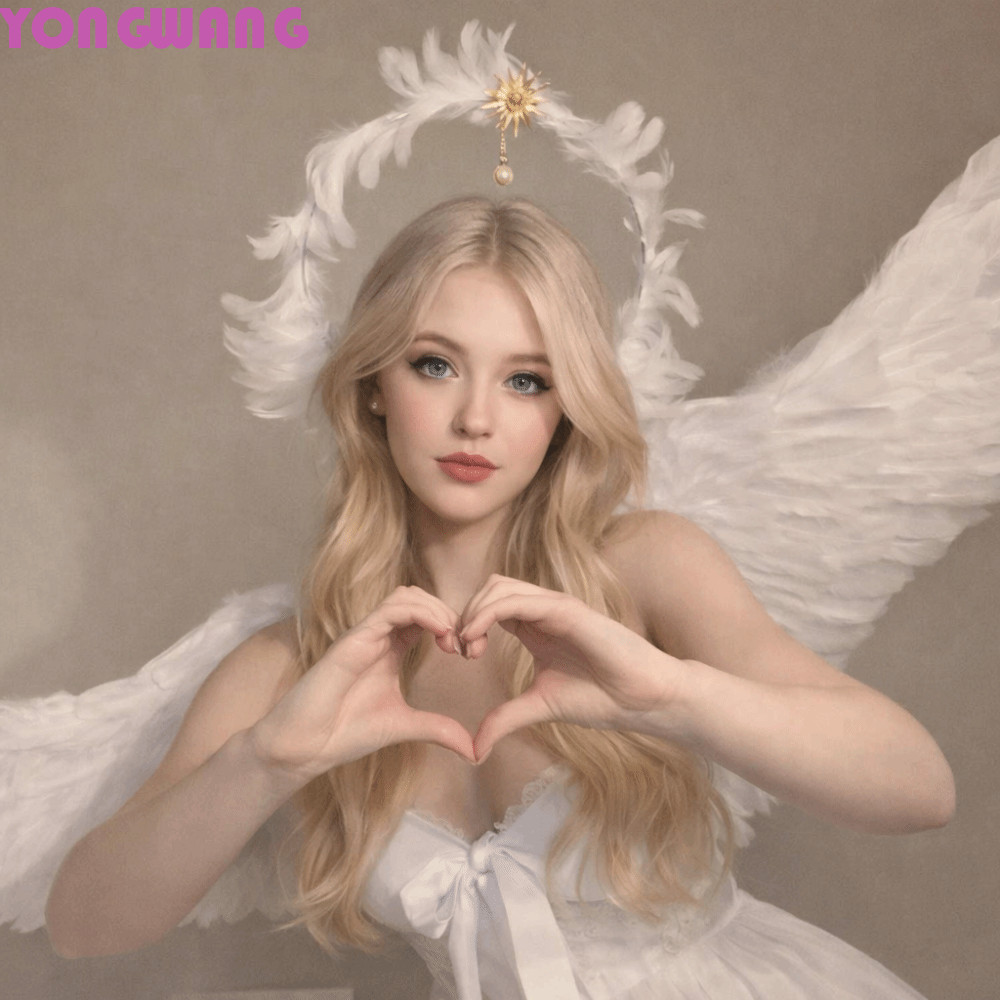 YONGWANG66HR Feather Glory Crown Headband, Dress Up Đạo cụ hai lớp Virgin Mary Queen Tiara, Phong cá
