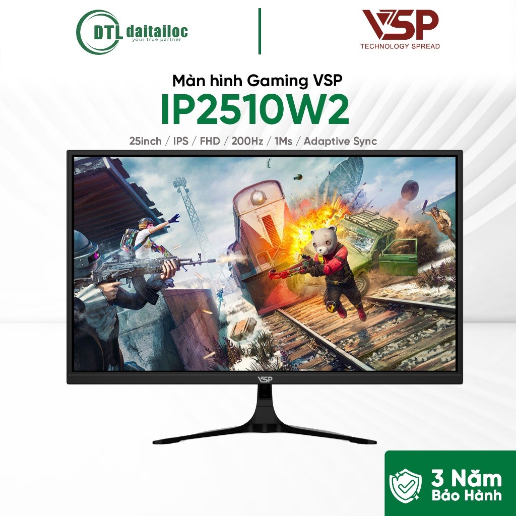 Màn hinh gaming VSP IP2510W2 25 inch 200Hz 1Ms FHD ĐEN | Chính Hãng | Bảo Hành 36 Tháng
