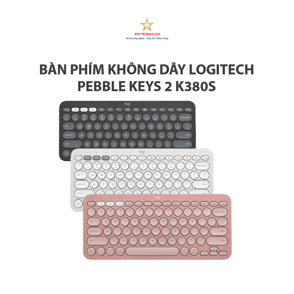 Bàn phím không dây Logitech Pebble Keys 2 K380S - Bluetooth - Kết nối 3 thiết bị - Bảo hành 12 tháng