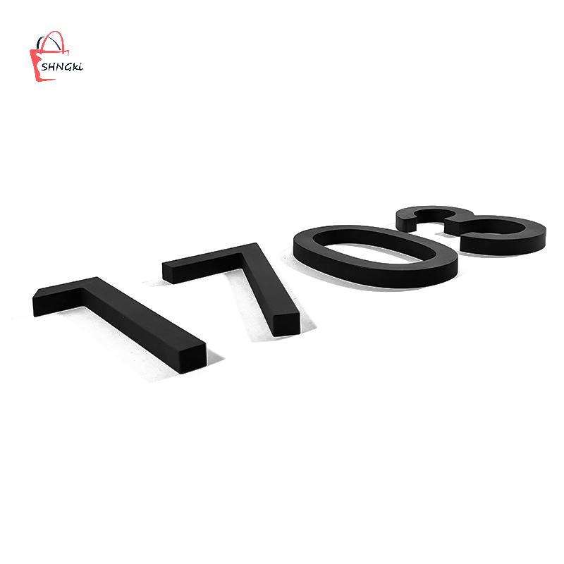SHNGki Địa chỉ Bảng chữ cái cửa hiện đại lớn Dấu hiệu chữ số nhà nổi #0-9 Bla Numbers 125mm 5 trong 