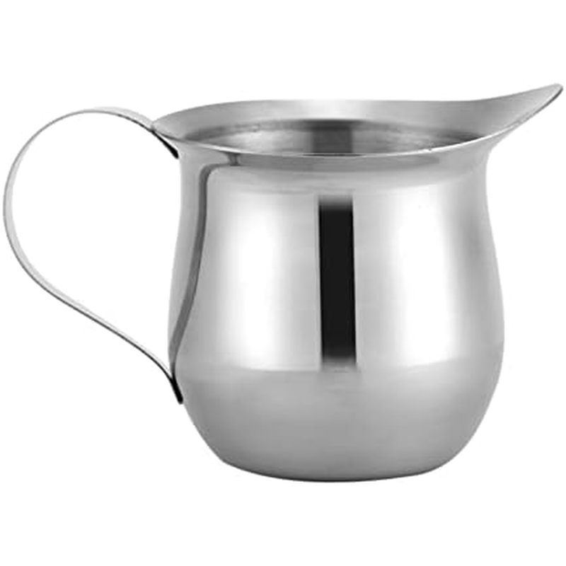 Milk Frother Cup, 240ml/8oz Creamer Pitcher, Frothing Pitcher, Stainless Steel Milk Steam Container,