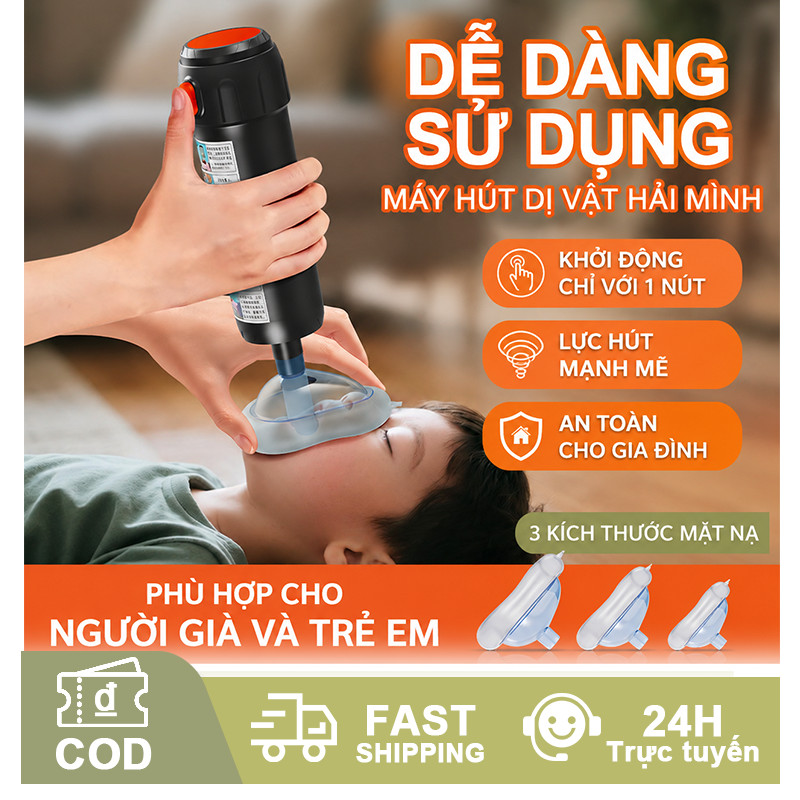 Dụng cụ hút dị vật Heimlich cho trẻ em & người lớn, phòng chống nghẹn nhanh chóng, tặng kèm phụ kiện
