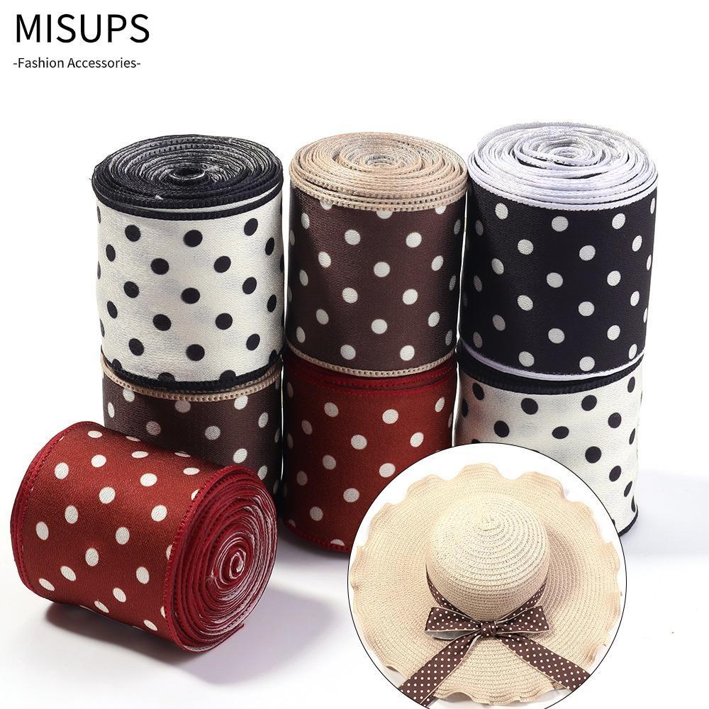 MISUPS Chấm Bi Ruy Băng, Ruy Băng In Hình Chấm Bi Polyester, Trang Trí 3 Sân Chiều Rộng 40 Mm DIY Ru