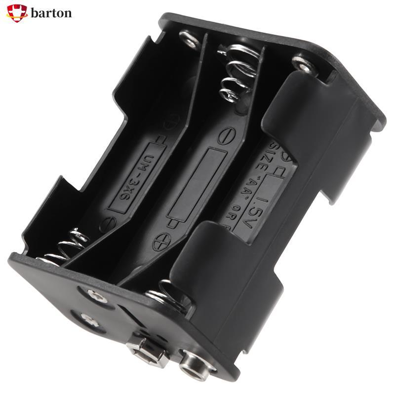 Hộp đựng pin AA lò xo hai mặt 6 x 1.5 V Màu đen barton _ harry.vn