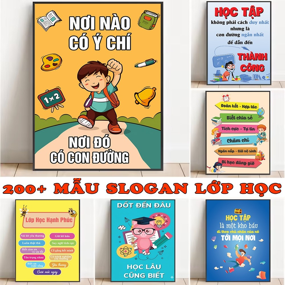 Tranh Trang Trí Lớp Học Slogan – Tranh Động Lực Treo Tường Trường Học, Phòng Học