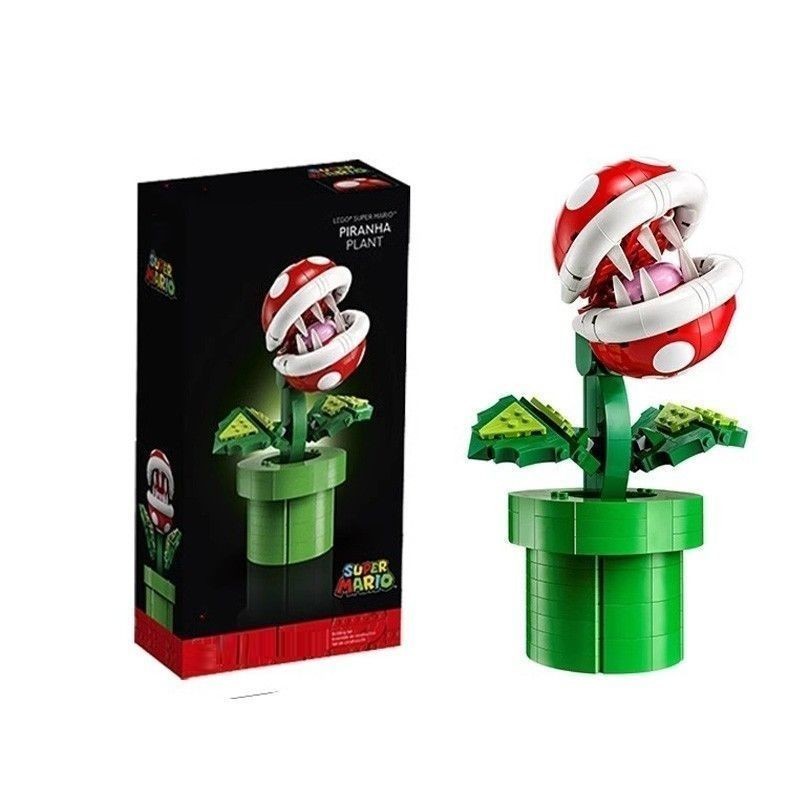 Tương thích Lego Khối Xây Dựng Super Mario Leo Piranha Nuốt Hoa 71426 Bé Trai Lắp Ráp Đồ Chơi Quà Tặ