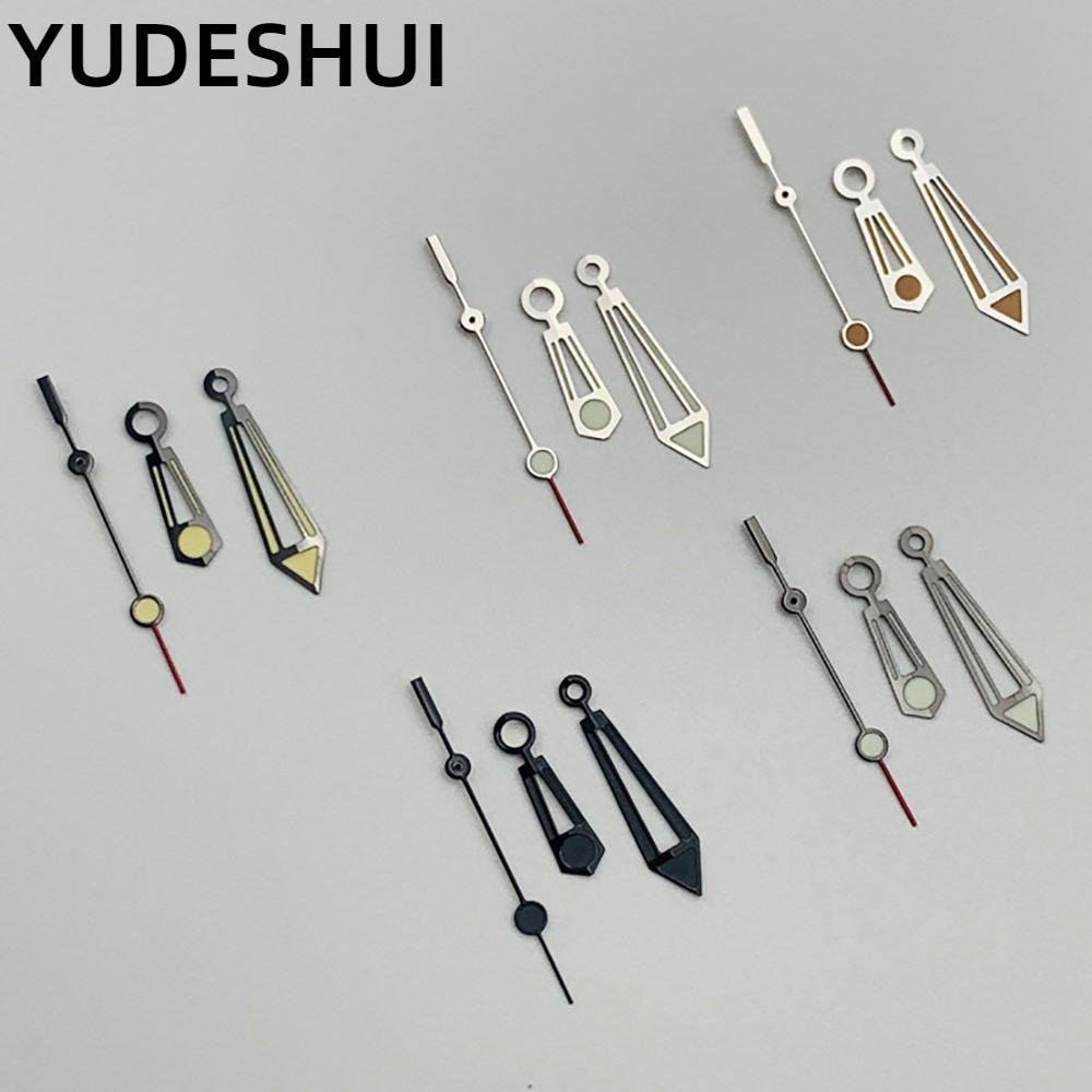 YudhEI Seamaster Style Hands, Bạc Aiguille Green C3 Dạ Quang NH35 Đồng Hồ Tay, Đen Hồng Vàng Bạc Bộ 