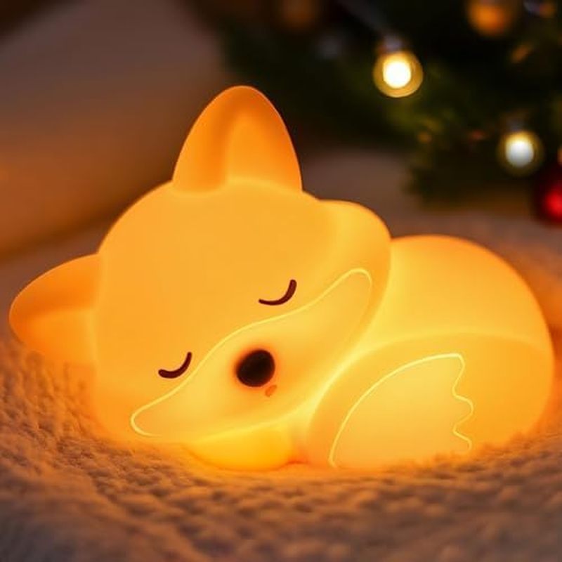ght for Boys Girls, Dimmable Squishy Fox Silicone Animal Lamp, Cute Foxes Gifts Decor Nightlight for