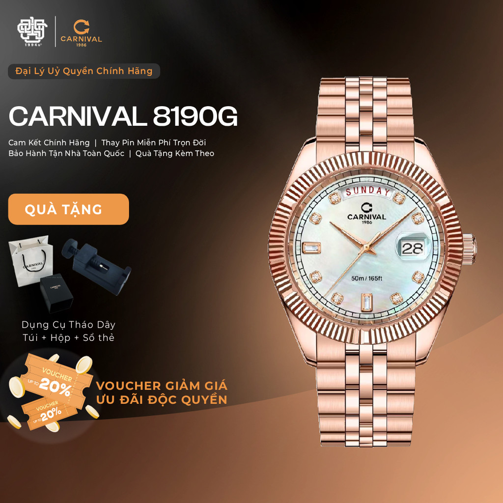 Đồng Hồ Nam Carnival 8190G-VH-TK Quartz  Hàng Chính Hãng 1994s WATCH