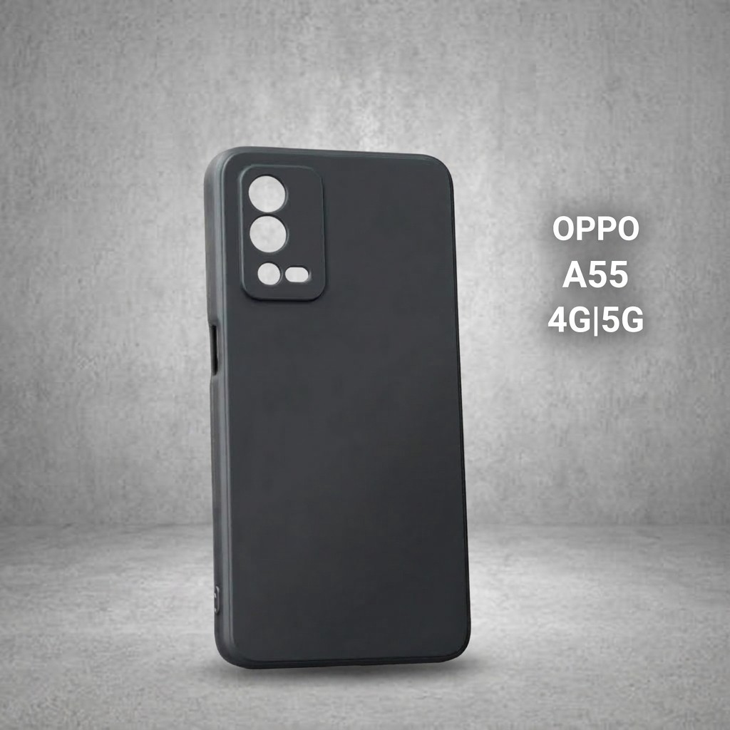 Ốp lưng Oppo A55 4G, A55 5G  trơn màu đen | Ốp điện thoại Oppo dẻo bảo vệ camera đt toàn diện