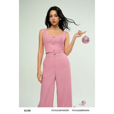 Áo 2 dây sợi mỏng hồng đào cúp ngực thiết kế Elise FF2410198TNWOPK